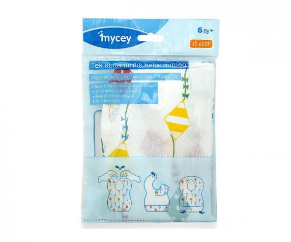 Mycey Tek Kullanımlık Bebek Önlüğü - 10lu - 2