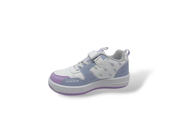 Lila Beyaz Bebe Mavi Bantlı Çocuk Spor Ayakkabı - 3