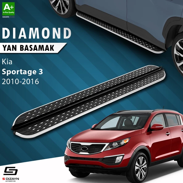 S-Dizayn Kia Sportage 3 Diamond Krom Yan Basamak 173 Cm 2010-2016 A+ Kalite
