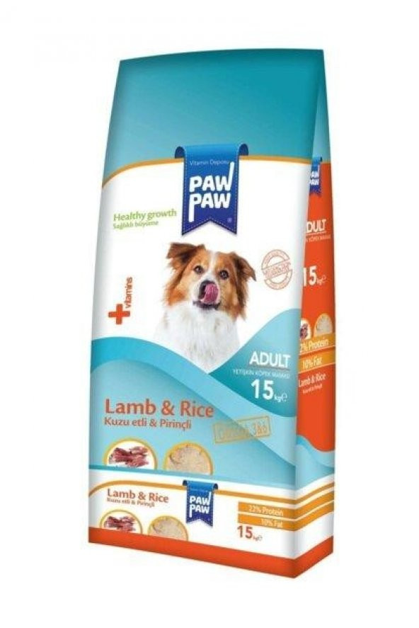 Paw Paw Kuzu Etli Ve Pirinçli Yetişkin Köpek Maması 15 kg PawPaw