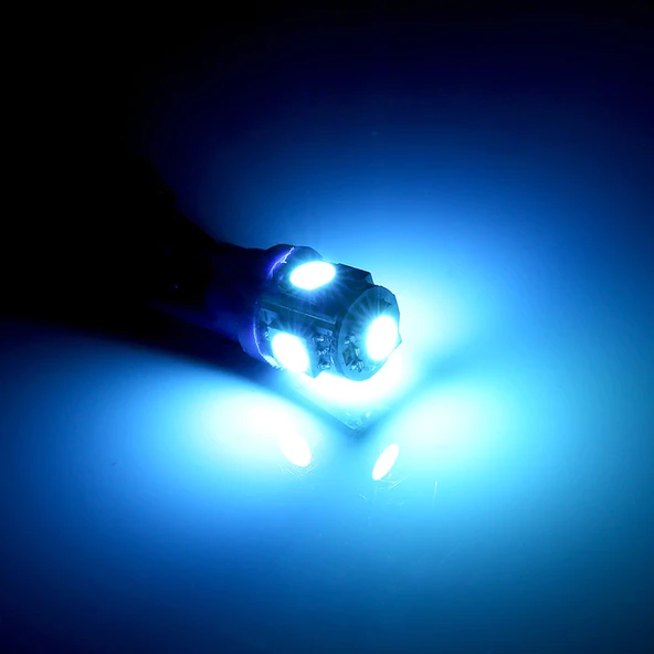 Space Dekoratif Led Ampul T10-2x5 SMD Led Mavi 12V/LAAM118-2-12 - Resim 3