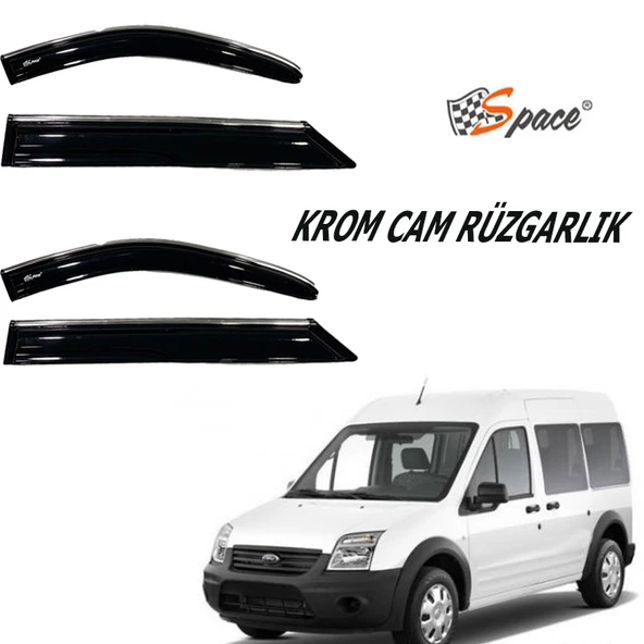 Krom cam rüzgarlığı 1.2mm Ford Connect 2008-2014 2'li / CARU463