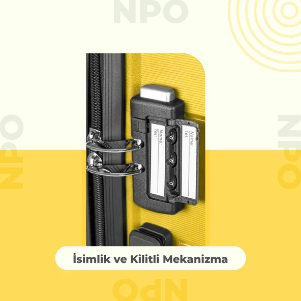 NPO Diamond PP(Polipropilen) Orta Boy Kırılmaz Valiz-Sarı - 3