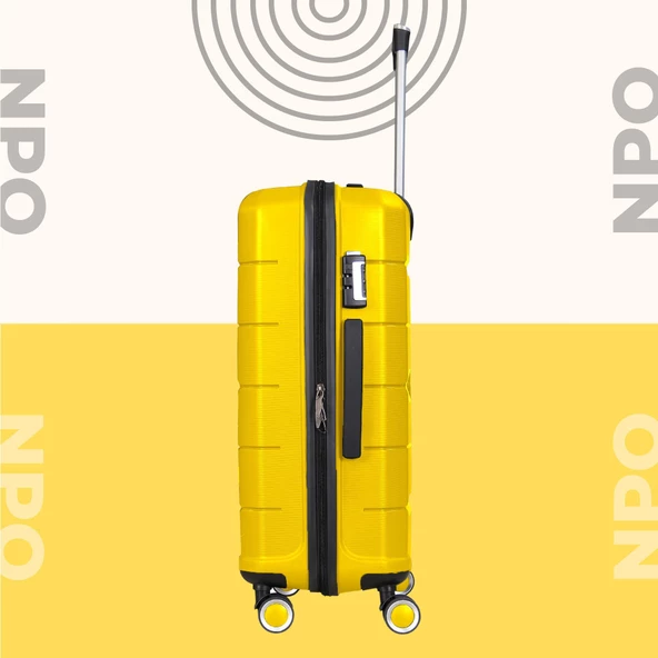 NPO Diamond PP(Polipropilen) Küçük Boy Kırılmaz Valiz-Sarı - 5