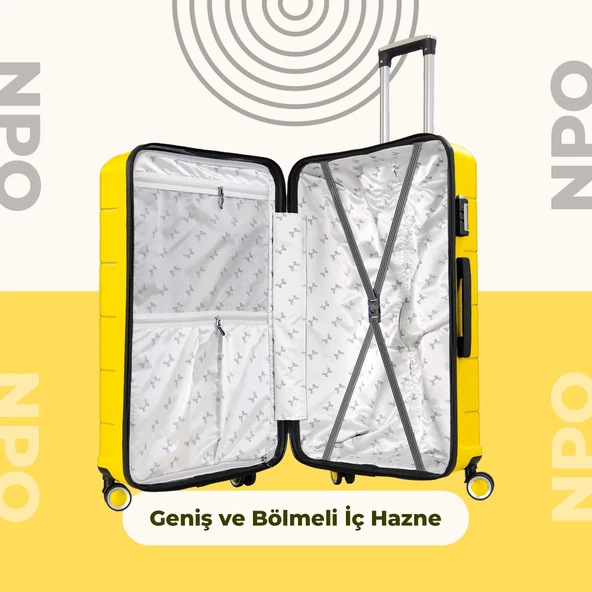 NPO Diamond PP(Polipropilen) Küçük Boy Kırılmaz Valiz-Sarı - 4
