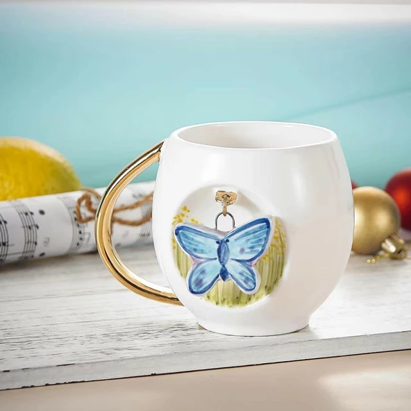 Royking Butterfly Porselen Kupa 400 ml CMT 004