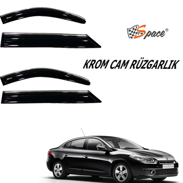 Krom cam rüzgarlığı 1.2mm Renault Fluence 2010 4'lü / CARU450