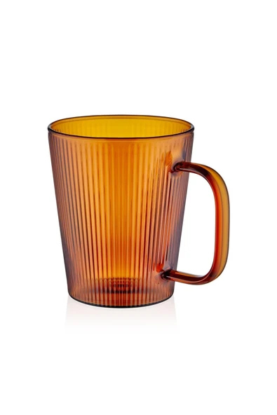 THE MİA Striped Borosilikat Cam Kupa Amber 400 ml