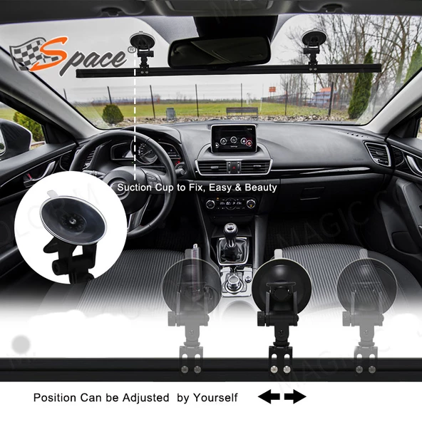 Çakar lamba 12-32v esnek model 84cm vantuzlu çakarlı mavi-kırmızı / LAPA543 - Resim 4