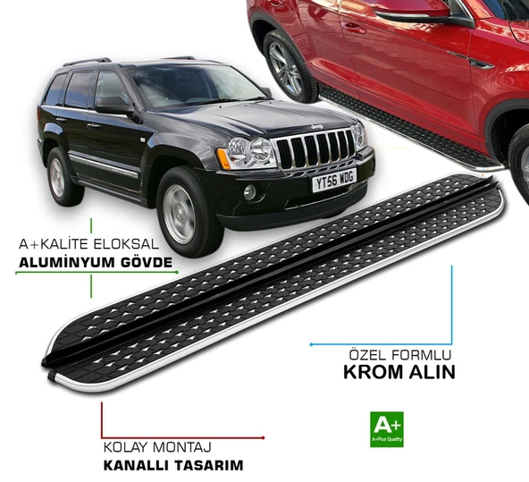 GRAND CHEROKEE 2005 2006 2007 2008 2009 2010 ARACA ÖZEL YAN BASAMAK ürün görseli 1