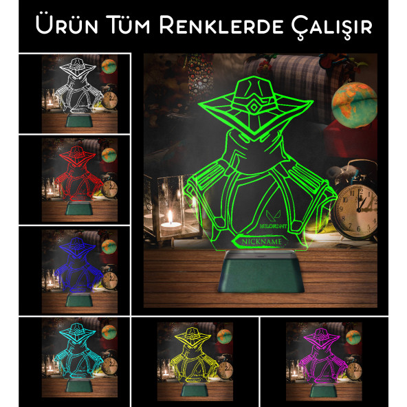 VALORANT CYPHER 2 Figürlü Doğum Günü Hediyesi 3 Boyutlu Gece Lambası(VALO4) - 2