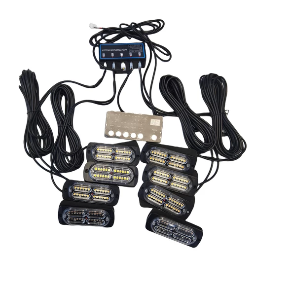 17 fonksiyonlu çakar lamba 12-30v 24 led 8 adet kırmızı*mavi set / LAPA548 ürün görseli 1