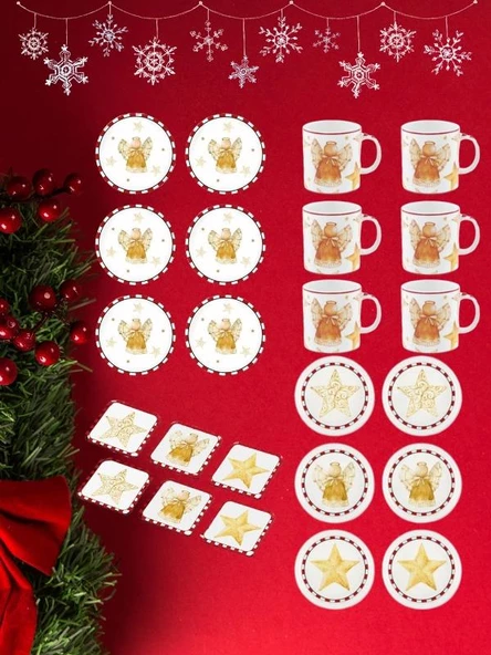 The Mia Globe Yılbaşı Temalı 24 Parça Çay Servis Takımı