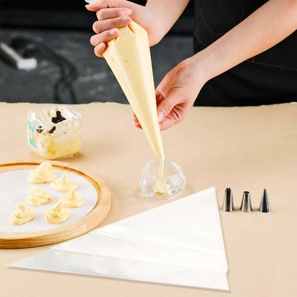 3B Trend 50 adet Krema Torbası, Tek Kullanımlık, Sıkma Torbası - 4