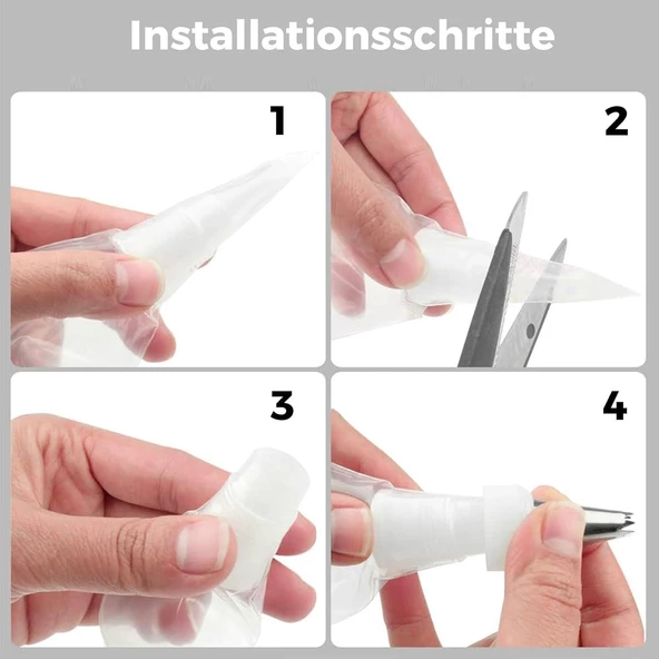 3B Trend 50 adet Krema Torbası, Tek Kullanımlık, Profesyonel Sıkma Torbası - 2