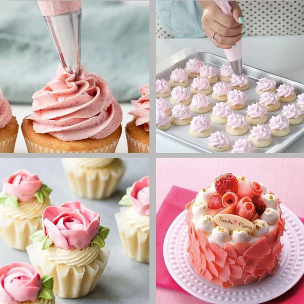 3B Trend 50 adet Krema Torbası, Tek Kullanımlık, Profesyonel Sıkma Torbası - 5