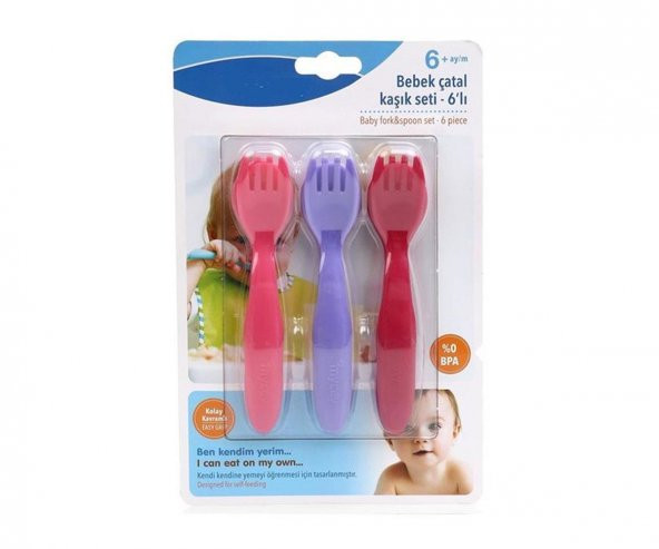 Mycey Bebek Çatal - Kaşık Seti 6lı Erkek - 2