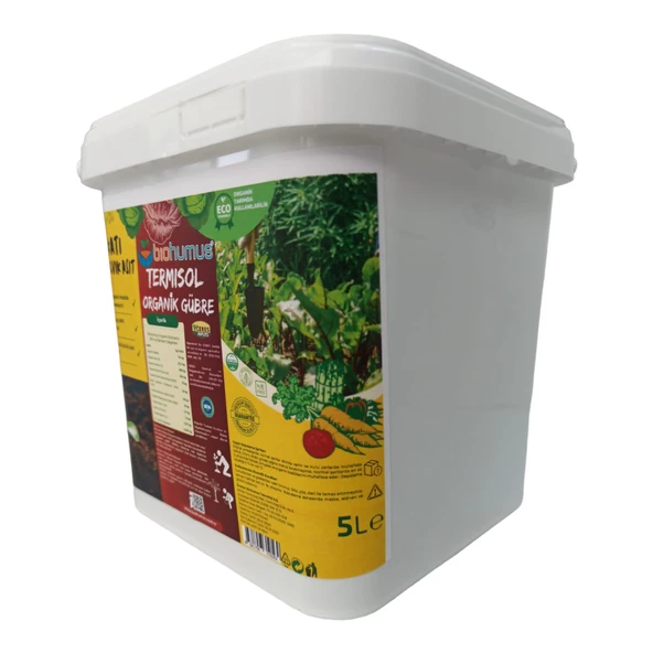 HUMİK FULVİK ASİT, Biohumus Organik gübre, Organik Sertifikalı, Kök geliştirici, toprak düzenleyici, bitki besleyici, 5 Litre - 2