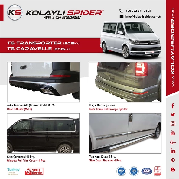 VW Transporter T6 Marşpiyel 2 Prç (K.Ş) Fiber 2015 ve Sonrası - 2