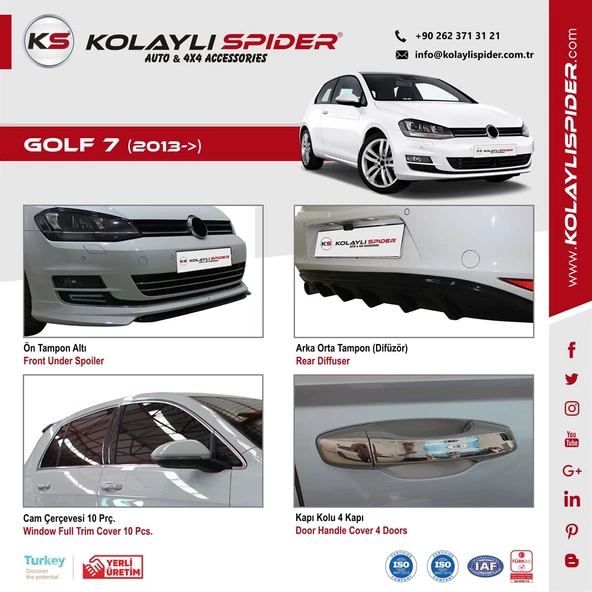 VW Golf 7 Spoiler Camüstü Gt Fiber 2013 ve Sonrası - 3
