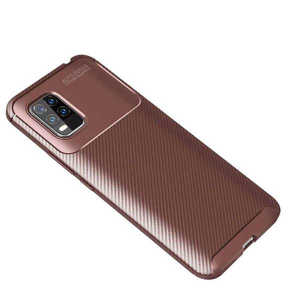 Xiaomi Mi 10 Lite Kılıf Focus Carbon Desen Silikon Arka Kapak - 2