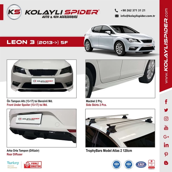 Seat Leon 3 5F Marşpiyel 2 Prç Fiber 2013 ve Sonrası - 5