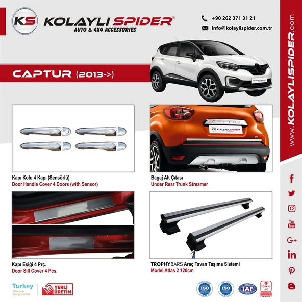 Renault Captur Kapı Eşiği 4 Prç Krom (Yazısız) 2013 ve Sonrası - Resim 3