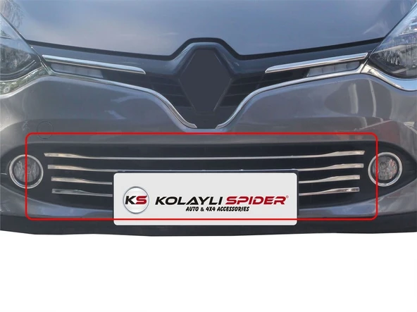 Renault Clio 4 Sport Tourer Ön Tampon Çıtası 6 Prç Krom 2013-2016