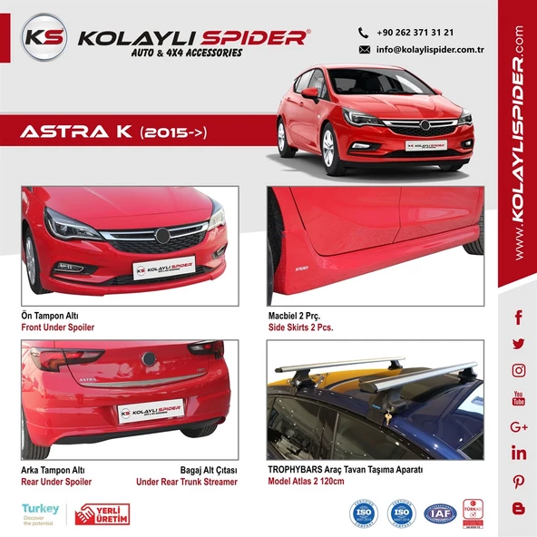 Opel Astra K Ayna Kapağı Alt Çıtası 2 Prç Krom 2015 ve Sonrası - 2