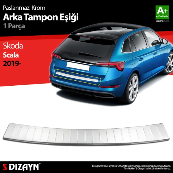 S-Dizayn Skoda Scala Krom Arka Tampon Eşiği 2019-2023