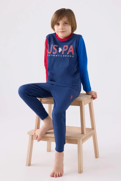 U.S. Polo Assn. 1919 Authentic Brand Erkek Çocuk Uzun Kol Pijama Takım ürün görseli 1