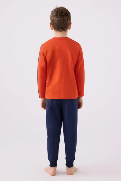 U.S. Polo Assn. 1911 Garson Erkek Çocuk Uzun Kol Manşetli Pijama Takım - Resim 5