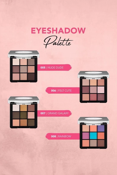 Flormar Mat & Işıltılı Kremsi Far Paleti - Eye Shadow Palette - 003 Sunset- 8682536048460 - 8
