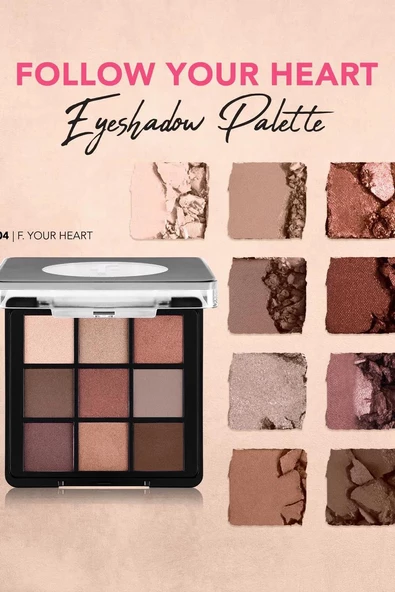 Flormar Mat & Işıltılı Kremsi Far Paleti - Eye Shadow Palette - 004 Follow Your Heart- 8682536048460 - 5