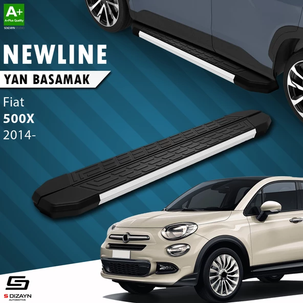 S-Dizayn Fiat 500X NewLine Aluminyum Yan Basamak 173 Cm 2014 Üzeri A+ Kalite