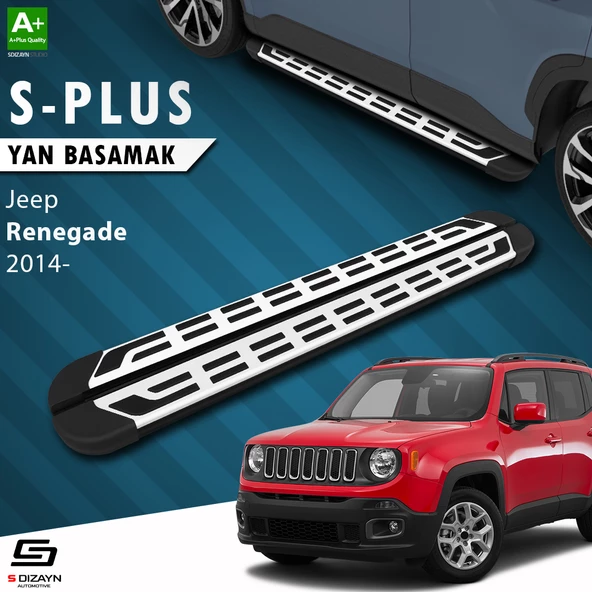 S-Dizayn Jeep Renegade S-Plus Gri Yan Basamak 173 Cm Etekli 2014 Üzeri A+ Kalite