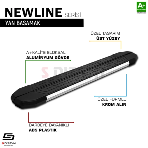 S-Dizayn Honda CR-V 5 NewLine Krom Yan Basamak 173 Cm 2018-2023 A+ Kalite - 7