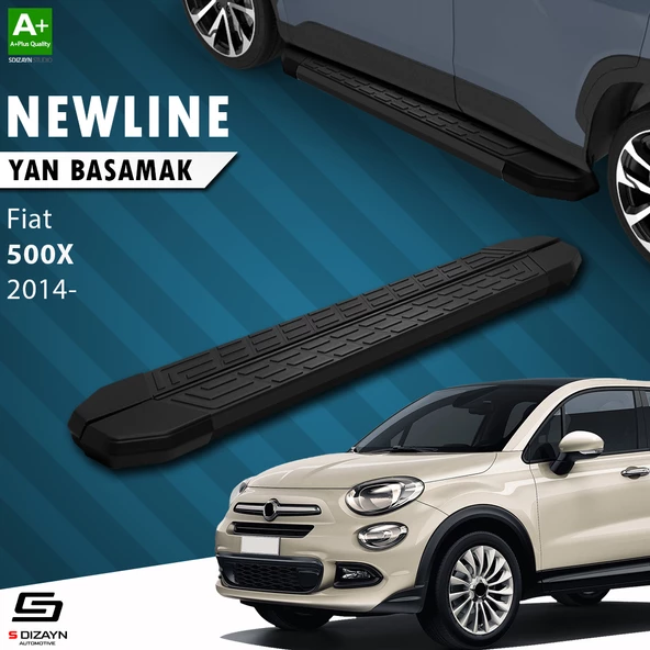 S-Dizayn Fiat 500X NewLine Siyah Yan Basamak 173 Cm 2014 Üzeri A+ Kalite