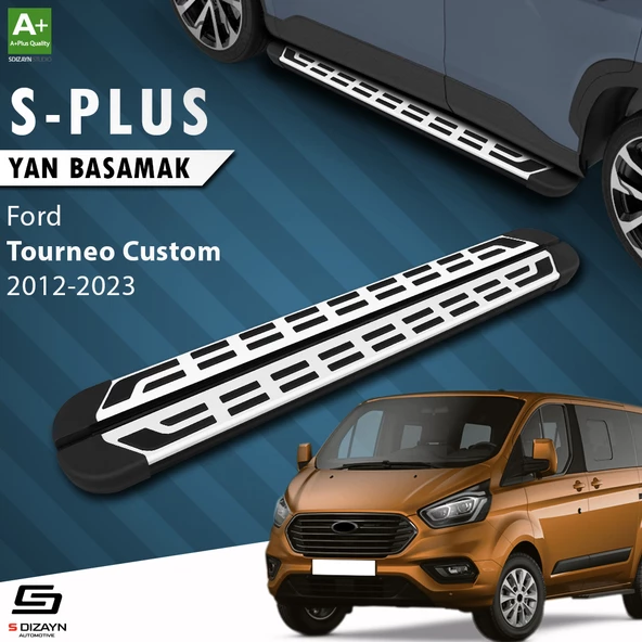 S-Dizayn Ford Tourneo Custom Kısa Şase S-Plus Gri Yan Basamak 203 Cm 2012-2023 A+ Kalite