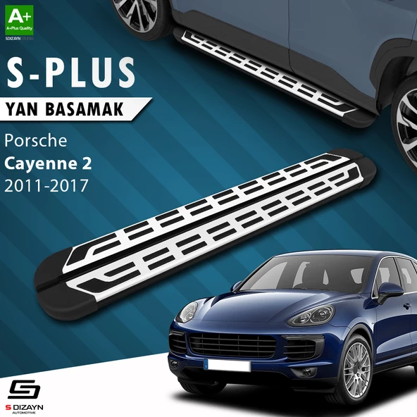 S-Dizayn Porsche Cayenne 2 S-Plus Gri Yan Basamak 193 Cm Etekli 2011-2017 A+ Kalite
