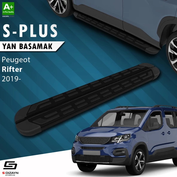 S-Dizayn Peugeot Rifter S-Plus Siyah Yan Basamak 203 Cm 2019 Üzeri A+ Kalite