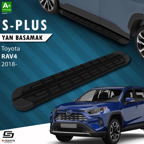 S-Dizayn Toyota RAV 4 5 S-Plus Siyah Yan Basamak 173 Cm 2018 Üzeri A+ Kalite