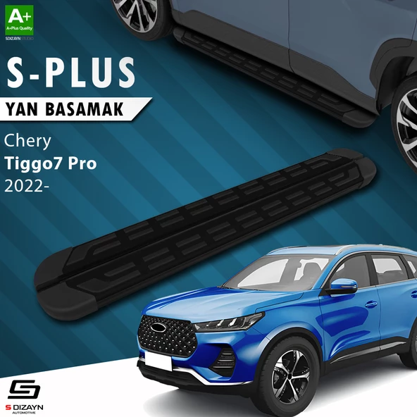 S-Dizayn Chery Tiggo7 Pro S-Plus Siyah Yan Basamak 183 Cm Etekli 2022 Üzeri A+ Kalite