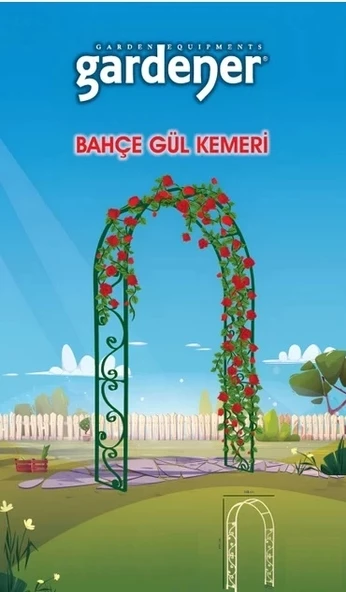 Gül Çemberi Yeşil - Gardener 73026 Gül Kemeri - Sarmaşık Kemeri