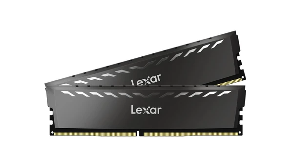 LEXAR THOR RAM DT GAMING DDR4 UDIMM 16GB KIT 2x8GB 3200 XMP MEMORY WITH HEATSINK DARK GREY COLOR DUAL PACK LD4BU008G-R3200GDXG - 2