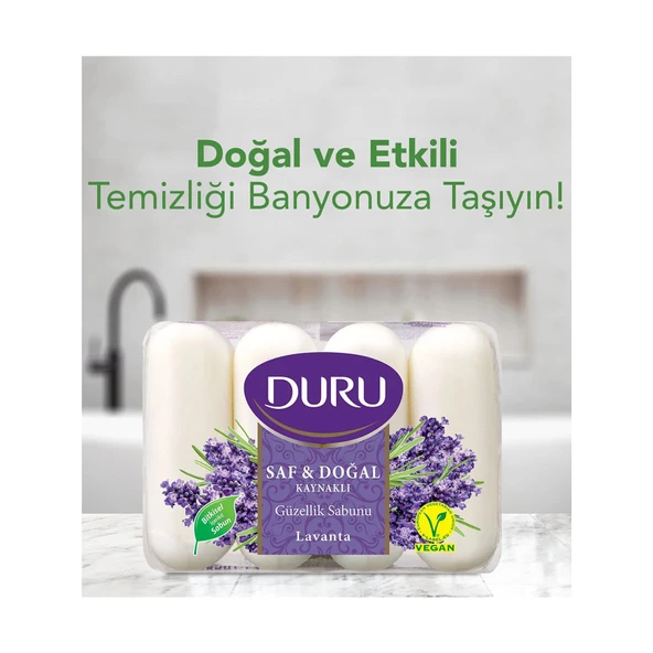 Duru Saf ve Doğal 4 lü Sabun Lavanta Özlü Güzellik Sabunu 280 Gr ( 4x 70 gr ) - 3