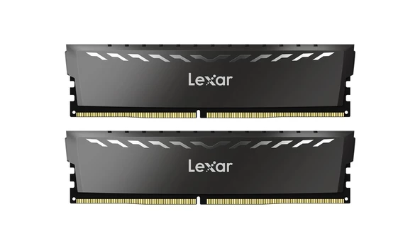 LEXAR THOR RAM DT GAMING DDR4 UDIMM 16GB KIT 2x8GB 3200 XMP MEMORY WITH HEATSINK DARK GREY COLOR DUAL PACK LD4BU008G-R3200GDXG