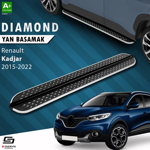 S-Dizayn Renault Kadjar Diamond Krom Yan Basamak 173 Cm 2015-2022 A+ Kalite