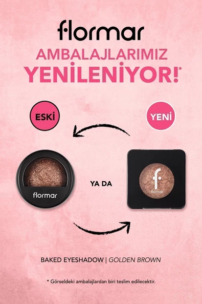 Flormar Yoğun Işıltılı Göz Farı - 008 Golden Brown - Baked Eyeshadow - 8682536052481 - 2