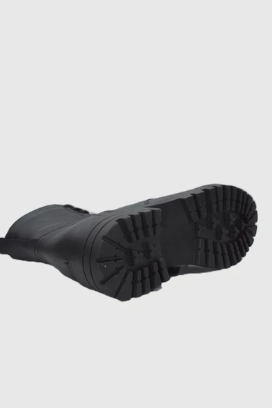 Kadın Siyah Fermuarlı Hakiki Deri Günlük Bot-ZK.0036 - 5